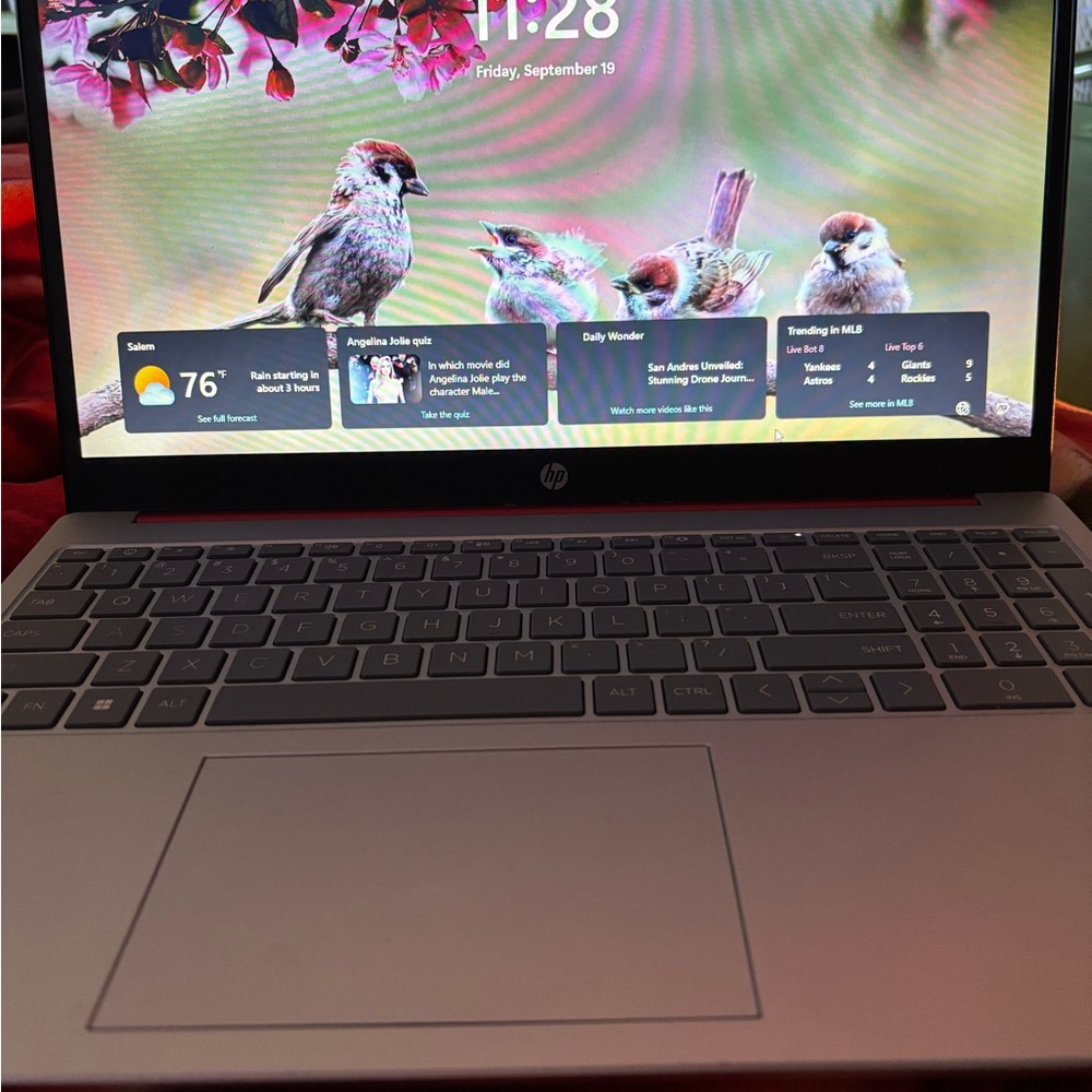 HP Gray Laptop with Black Keyboard